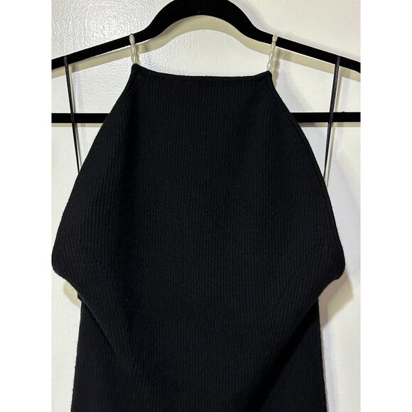 Favorite Daughter Imitation Pearl Strap Dress Black Size XL NWT Ribbed Knit - Picture 3 of 15